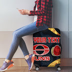 Personalized Suns Football Luggage Cover Easter Egg Pattern Red Yellow Tribal Dot Art Style