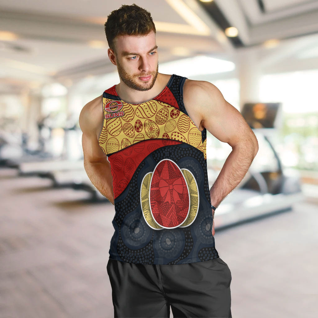 Personalized Suns Football Men Tank Top Easter Egg Pattern Red Yellow Tribal Dot Art Style