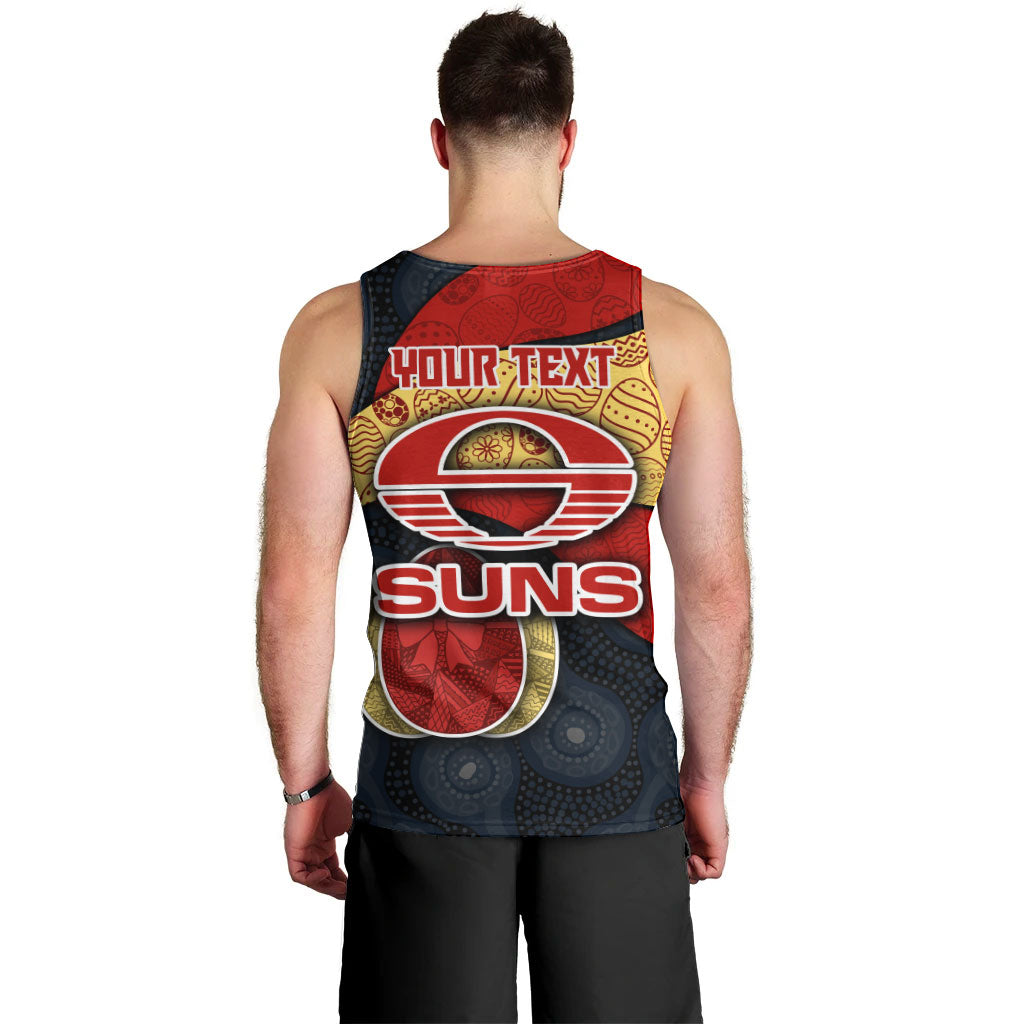 Personalized Suns Football Men Tank Top Easter Egg Pattern Red Yellow Tribal Dot Art Style
