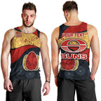 Personalized Suns Football Men Tank Top Easter Egg Pattern Red Yellow Tribal Dot Art Style