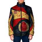 Personalized Suns Football Padded Jacket Easter Egg Pattern Red Yellow Tribal Dot Art Style