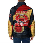 Personalized Suns Football Padded Jacket Easter Egg Pattern Red Yellow Tribal Dot Art Style