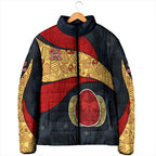 Personalized Suns Football Padded Jacket Easter Egg Pattern Red Yellow Tribal Dot Art Style