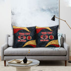Personalized Suns Football Pillow Cover Easter Egg Pattern Red Yellow Tribal Dot Art Style
