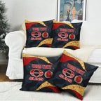 Personalized Suns Football Pillow Cover Easter Egg Pattern Red Yellow Tribal Dot Art Style