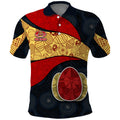 Personalized Suns Football Polo Shirt Easter Egg Pattern Red Yellow Tribal Dot Art Style