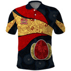Personalized Suns Football Polo Shirt Easter Egg Pattern Red Yellow Tribal Dot Art Style
