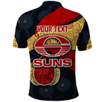 Personalized Suns Football Polo Shirt Easter Egg Pattern Red Yellow Tribal Dot Art Style