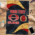 Personalized Suns Football Puzzle Easter Egg Pattern Red Yellow Tribal Dot Art Style