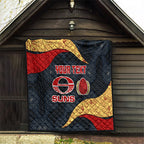 Personalized Suns Football Quilt Easter Egg Pattern Red Yellow Tribal Dot Art Style