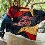 Personalized Suns Football Quilt Easter Egg Pattern Red Yellow Tribal Dot Art Style