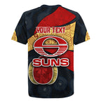 Personalized Suns Football Rugby Jersey Easter Egg Pattern Red Yellow Tribal Dot Art Style