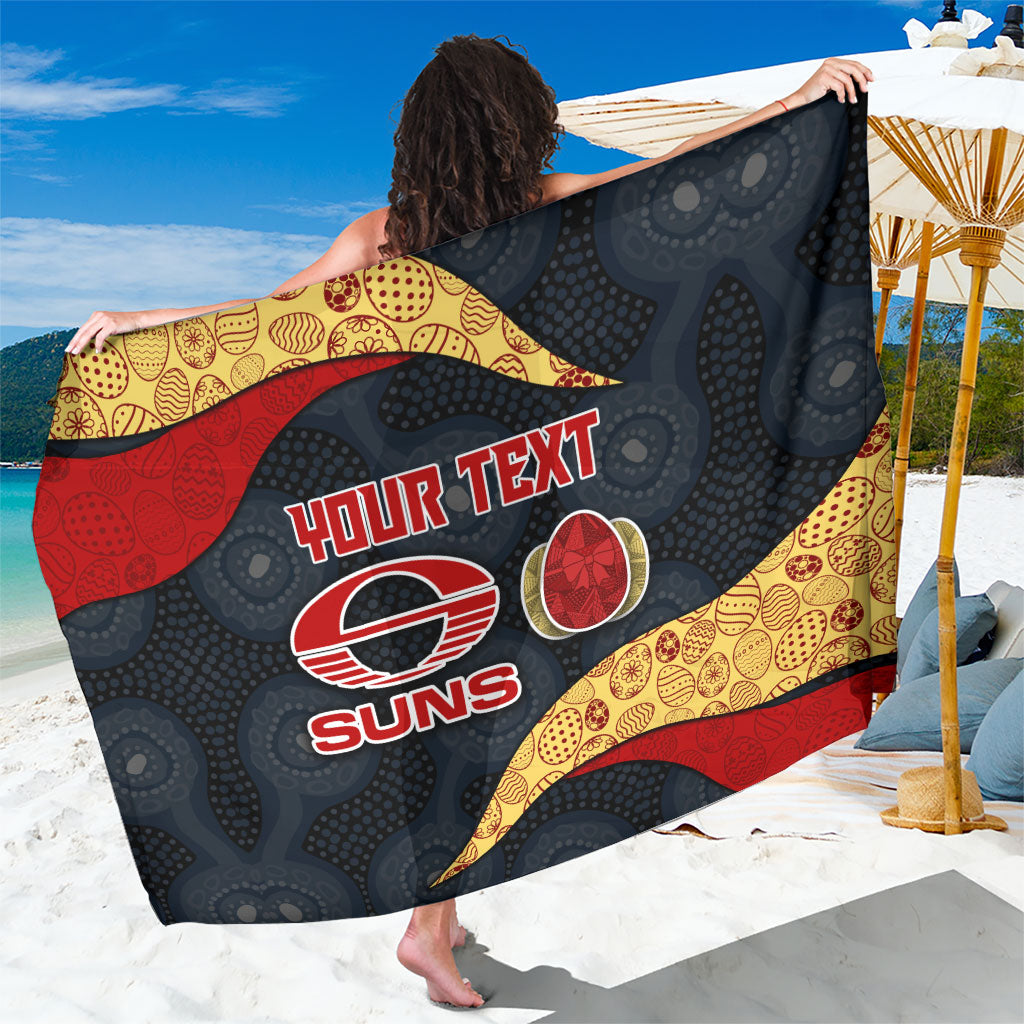 Personalized Suns Football Sarong Easter Egg Pattern Red Yellow Tribal Dot Art Style