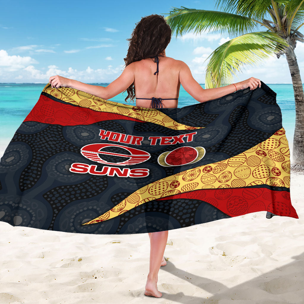 Personalized Suns Football Sarong Easter Egg Pattern Red Yellow Tribal Dot Art Style