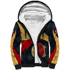 Personalized Suns Football Sherpa Hoodie Easter Egg Pattern Red Yellow Tribal Dot Art Style