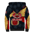 Personalized Suns Football Sherpa Hoodie Easter Egg Pattern Red Yellow Tribal Dot Art Style
