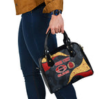 Personalized Suns Football Shoulder Handbag Easter Egg Pattern Red Yellow Tribal Dot Art Style