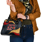 Personalized Suns Football Shoulder Handbag Easter Egg Pattern Red Yellow Tribal Dot Art Style
