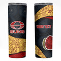 Personalized Suns Football Skinny Tumbler Easter Egg Pattern Red Yellow Tribal Dot Art Style