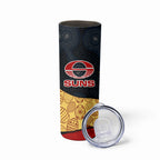 Personalized Suns Football Skinny Tumbler Easter Egg Pattern Red Yellow Tribal Dot Art Style