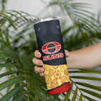 Personalized Suns Football Skinny Tumbler Easter Egg Pattern Red Yellow Tribal Dot Art Style