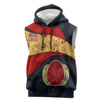 Personalized Suns Football Sleeveless Hoodie Easter Egg Pattern Red Yellow Tribal Dot Art Style