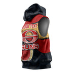 Personalized Suns Football Sleeveless Hoodie Easter Egg Pattern Red Yellow Tribal Dot Art Style