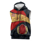 Personalized Suns Football Sleeveless Zip Hoodie Easter Egg Pattern Red Yellow Tribal Dot Art Style