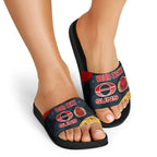 Personalized Suns Football Slide Sandals Easter Egg Pattern Red Yellow Tribal Dot Art Style