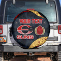 Personalized Suns Football Spare Tire Cover Easter Egg Pattern Red Yellow Tribal Dot Art Style