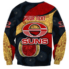 Personalized Suns Football Sweatshirt Easter Egg Pattern Red Yellow Tribal Dot Art Style