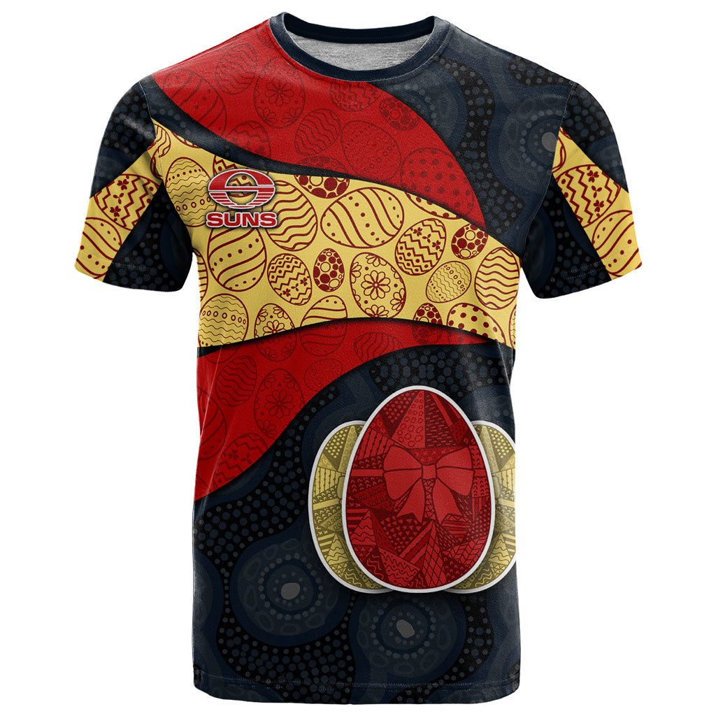 Personalized Suns Football T Shirt Easter Egg Pattern Red Yellow Tribal Dot Art Style