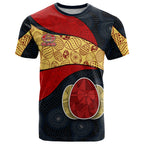 Personalized Suns Football T Shirt Easter Egg Pattern Red Yellow Tribal Dot Art Style