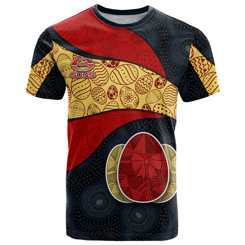 Personalized Suns Football T Shirt Easter Egg Pattern Red Yellow Tribal Dot Art Style