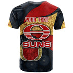 Personalized Suns Football T Shirt Easter Egg Pattern Red Yellow Tribal Dot Art Style