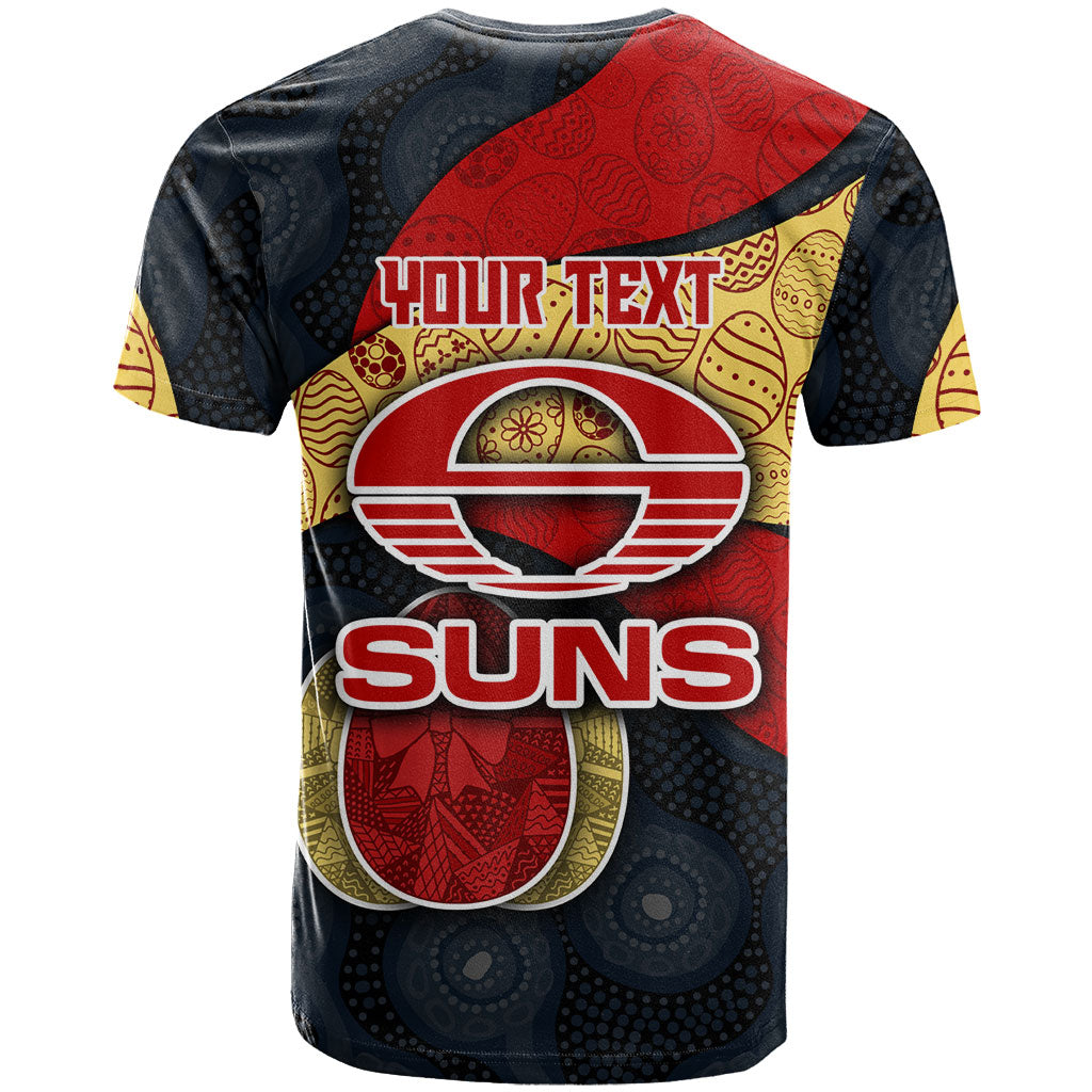 Personalized Suns Football T Shirt Easter Egg Pattern Red Yellow Tribal Dot Art Style