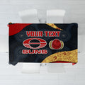 Personalized Suns Football Tablecloth Easter Egg Pattern Red Yellow Tribal Dot Art Style