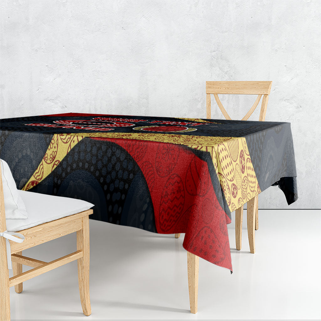 Personalized Suns Football Tablecloth Easter Egg Pattern Red Yellow Tribal Dot Art Style