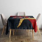 Personalized Suns Football Tablecloth Easter Egg Pattern Red Yellow Tribal Dot Art Style