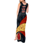Personalized Suns Football Tank Maxi Dress Easter Egg Pattern Red Yellow Tribal Dot Art Style