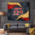 Personalized Suns Football Tapestry Easter Egg Pattern Red Yellow Tribal Dot Art Style