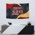Personalized Suns Football Tapestry Easter Egg Pattern Red Yellow Tribal Dot Art Style
