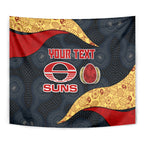 Personalized Suns Football Tapestry Easter Egg Pattern Red Yellow Tribal Dot Art Style