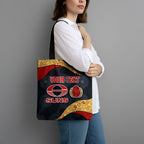 Personalized Suns Football Tote Bag Easter Egg Pattern Red Yellow Tribal Dot Art Style