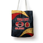 Personalized Suns Football Tote Bag Easter Egg Pattern Red Yellow Tribal Dot Art Style