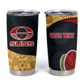 Personalized Suns Football Tumbler Cup Easter Egg Pattern Red Yellow Tribal Dot Art Style
