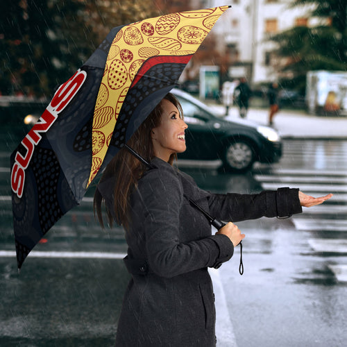 Personalized Suns Football Umbrella Easter Egg Pattern Red Yellow Tribal Dot Art Style