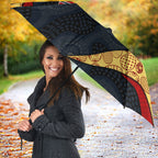 Personalized Suns Football Umbrella Easter Egg Pattern Red Yellow Tribal Dot Art Style