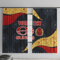 Personalized Suns Football Window Curtain Easter Egg Pattern Red Yellow Tribal Dot Art Style