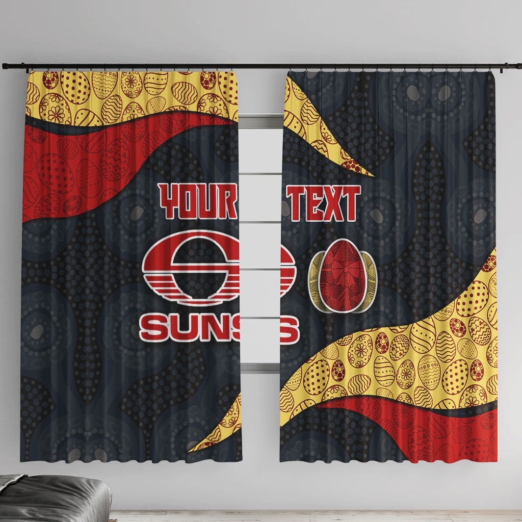 Personalized Suns Football Window Curtain Easter Egg Pattern Red Yellow Tribal Dot Art Style